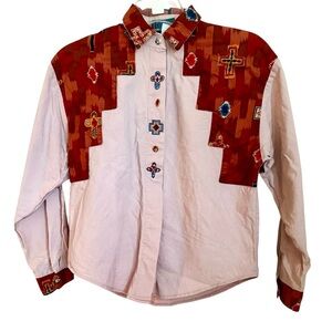 Circle T Vintage Beige Button Up Western Shirt